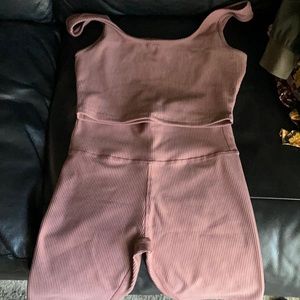 Cute baby pink workout fit